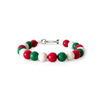 JOGIA festive beaded phone wrist strap featuring red, green, and cream Christmas beads.