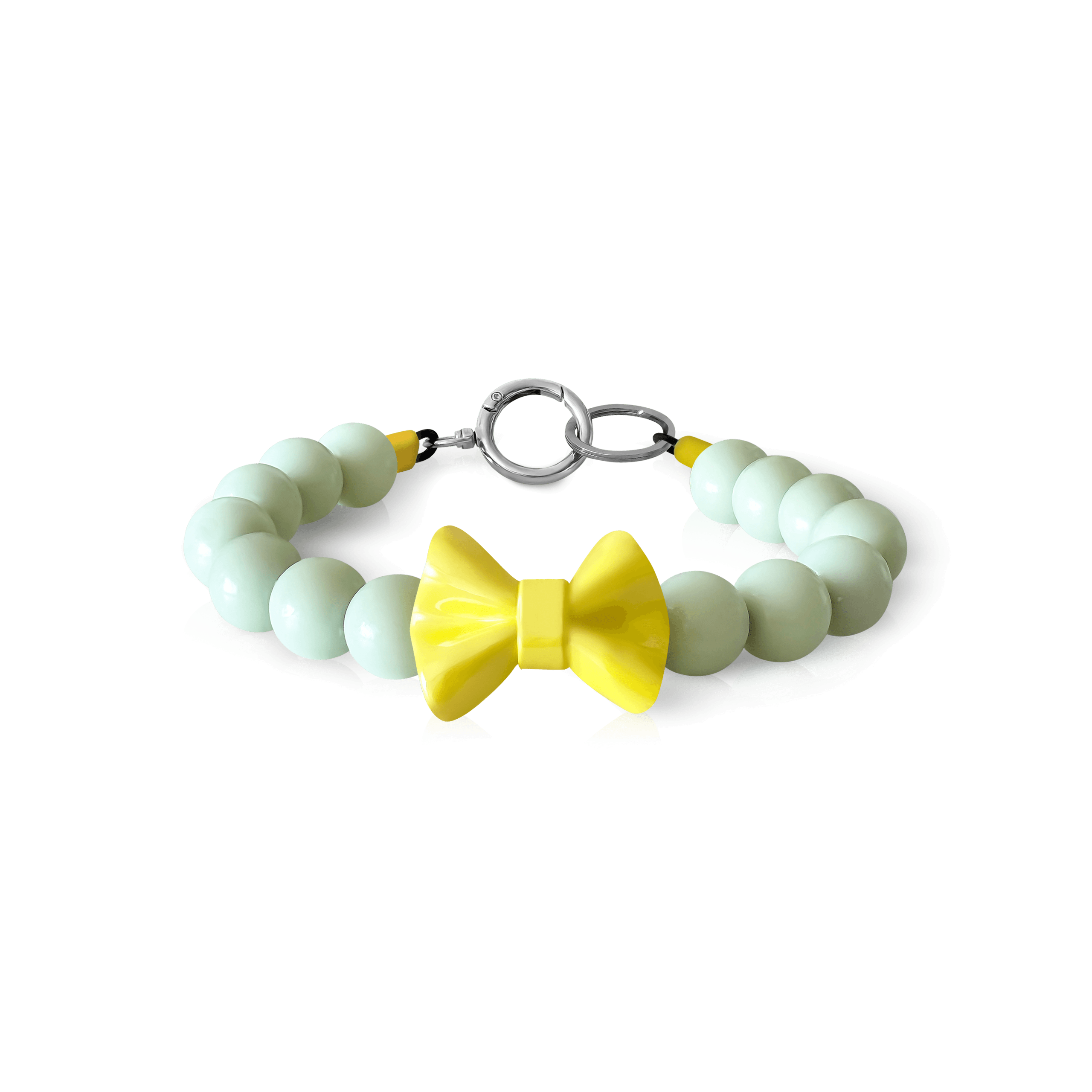 JOGIA glow-in-the-dark beaded collar photographed on a white background.