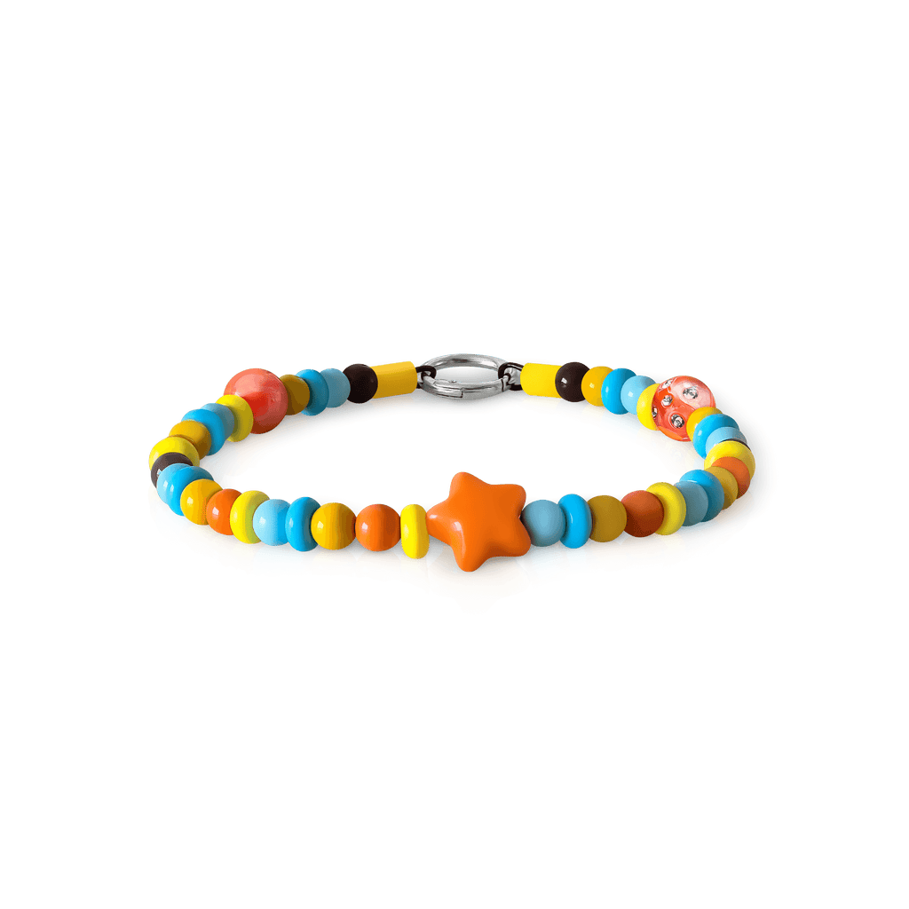 JOGIA star-themed beaded dog collar photographed on a white background.