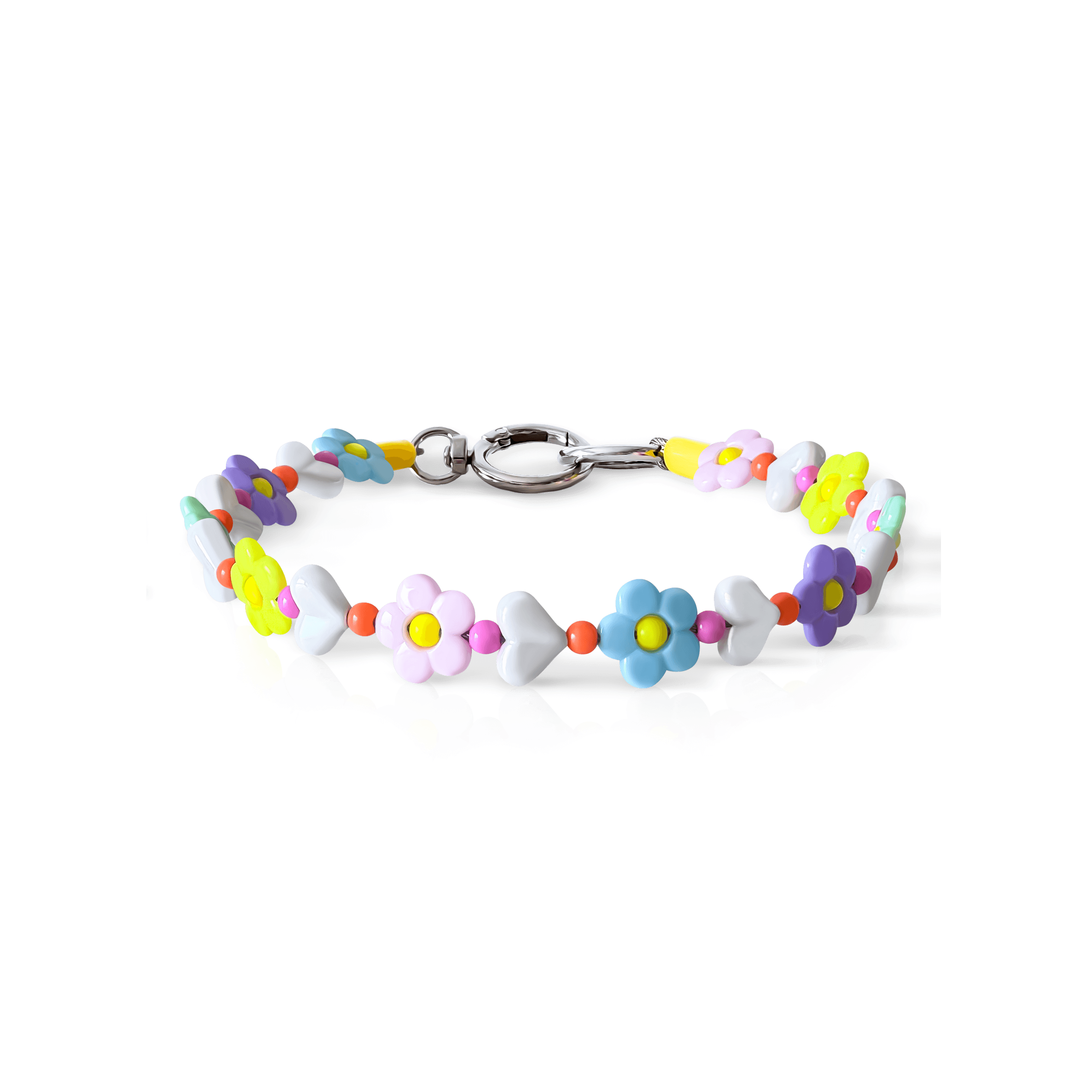 JOGIA floral beaded dog collar photographed on a white background.